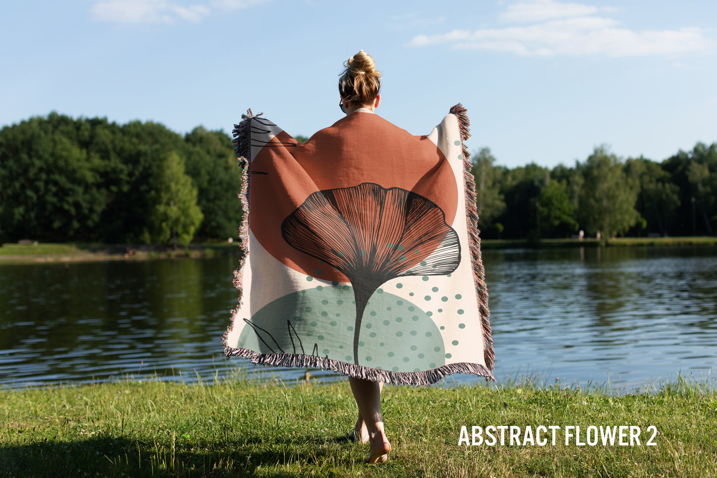 Flower - Abstract Woven Throw Blanket