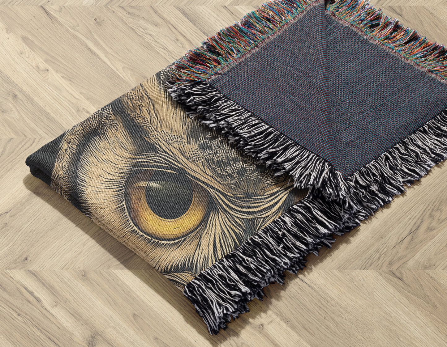 Owl - Brown Woven Throw Blanket