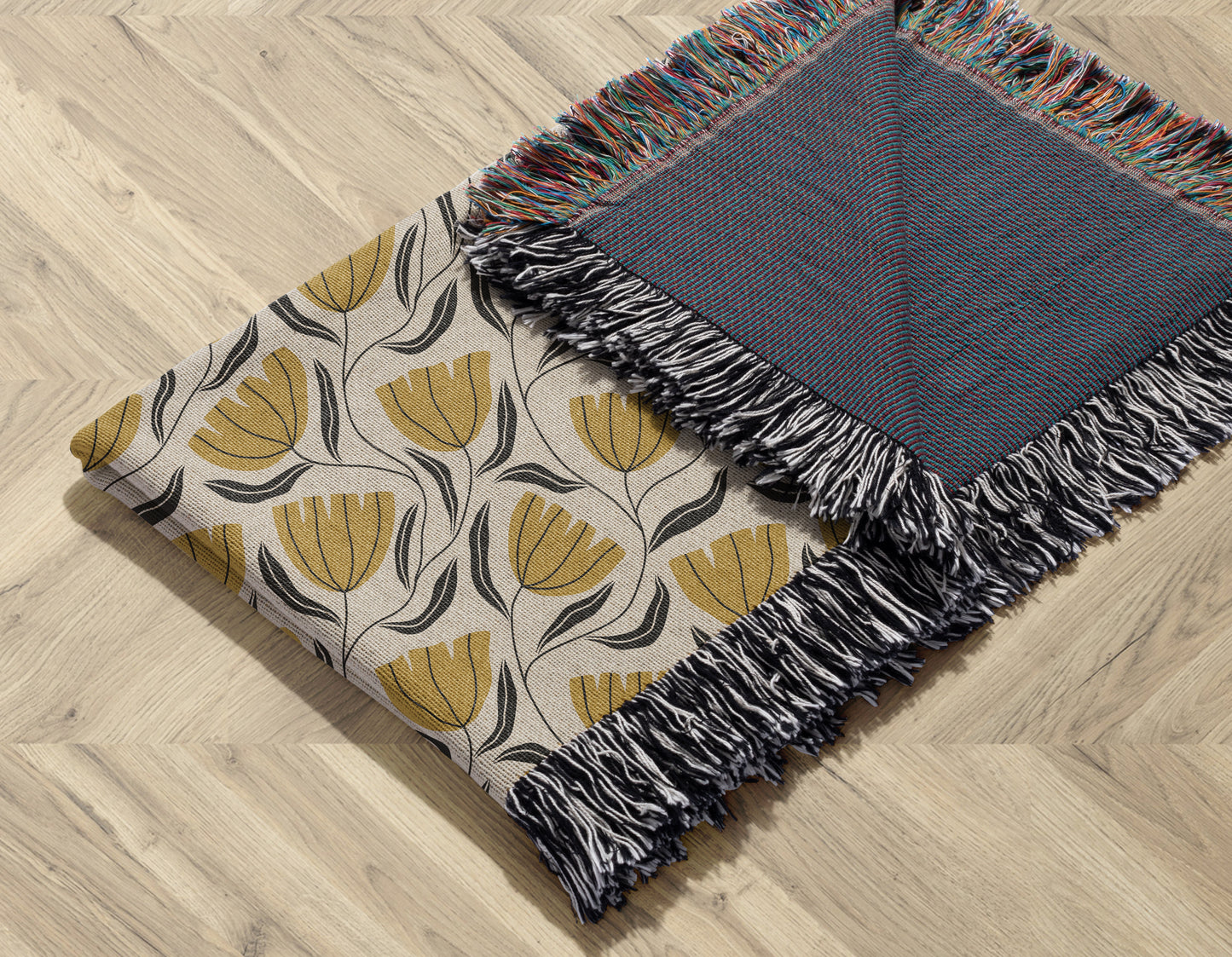 Pattern - Yellow Flower Woven Throw Blanket