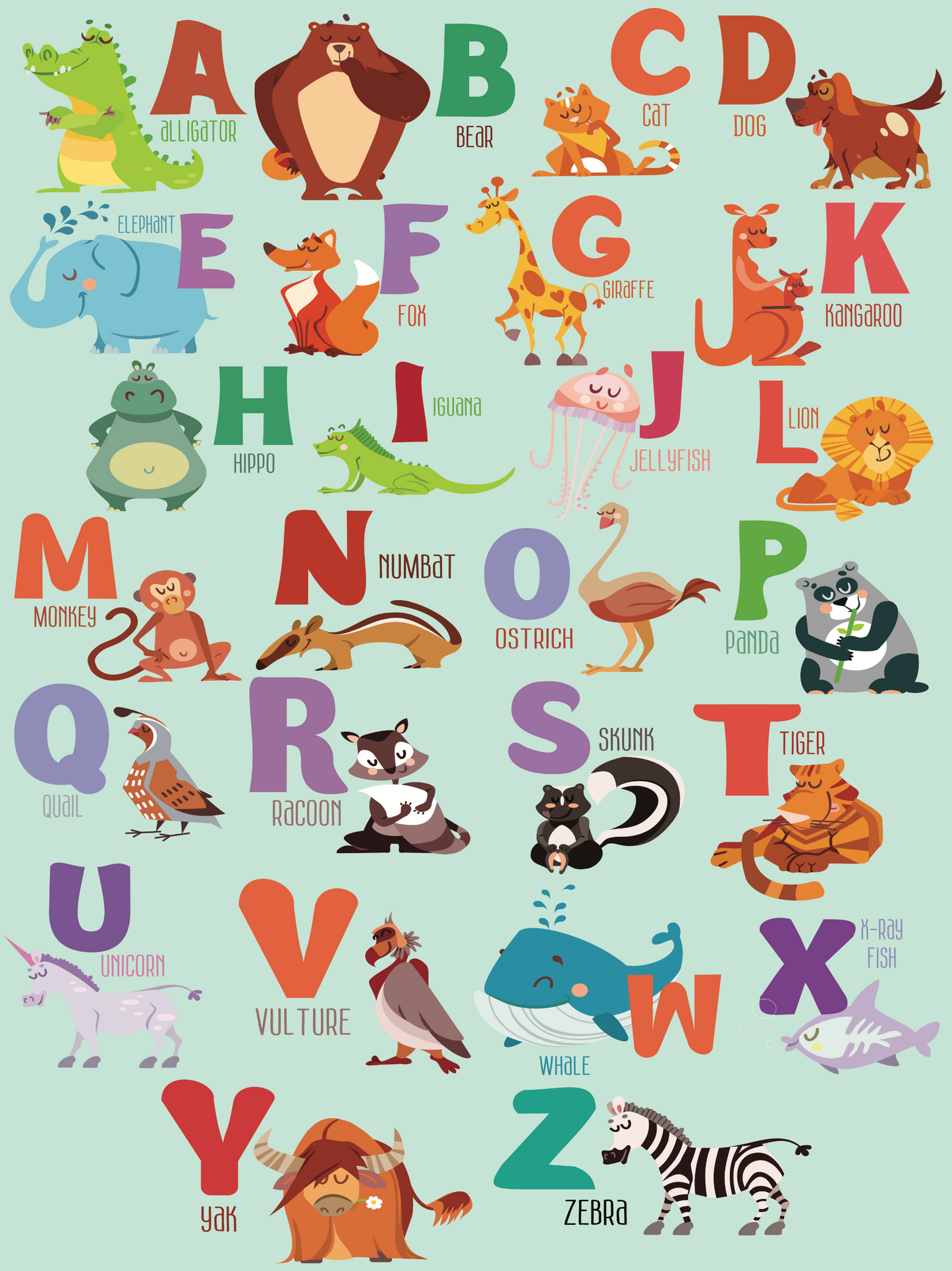 ABC Animal Throw Blanket