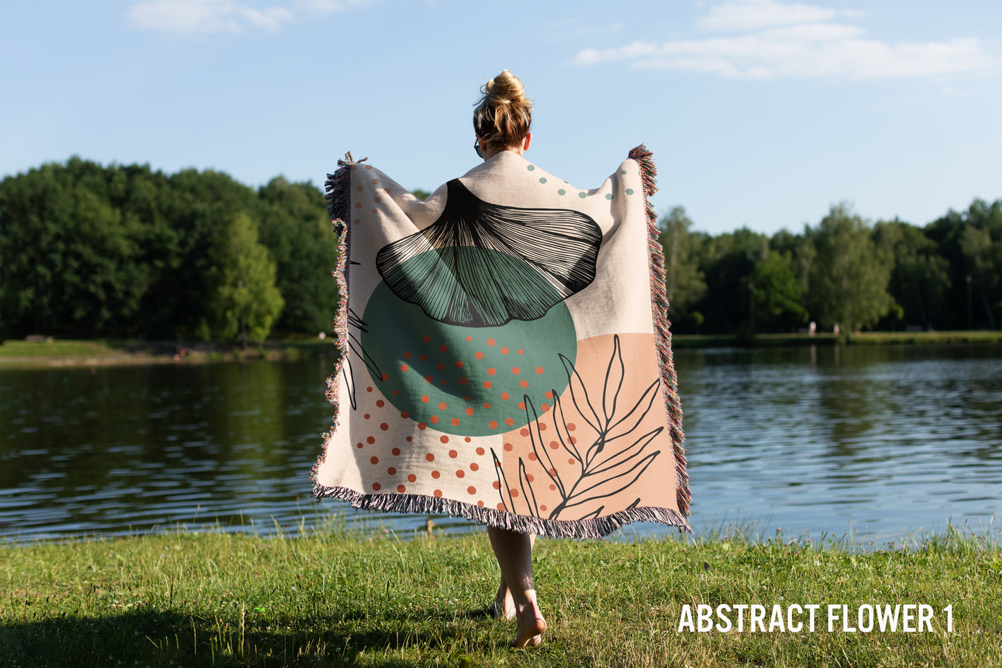 Flower - Abstract Woven Throw Blanket