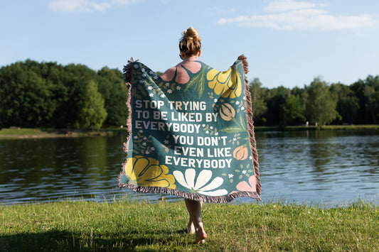 "Unapologetically You" Floral Throw Blanket