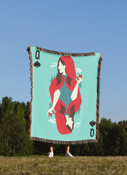 Queen of Spade Woven Throw Blanket