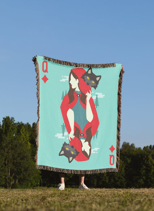 Queen of Diamonds Woven Throw Blanket