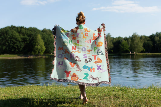 ABC Animal Throw Blanket